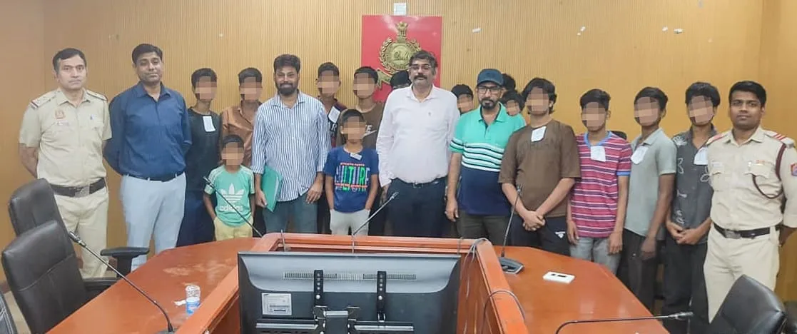दिल्ली के तिगड़ी से मुक्त कराये गये 11 बाल श्रमिक