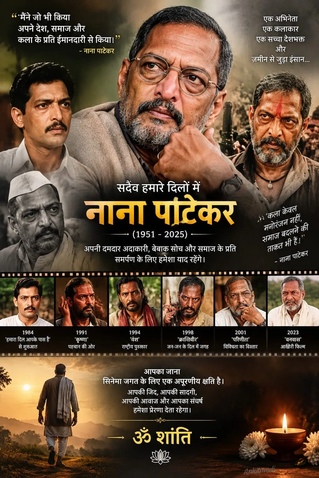 नाना पाटेकर के निधन पर मनोज बजाज ने जताया शोक