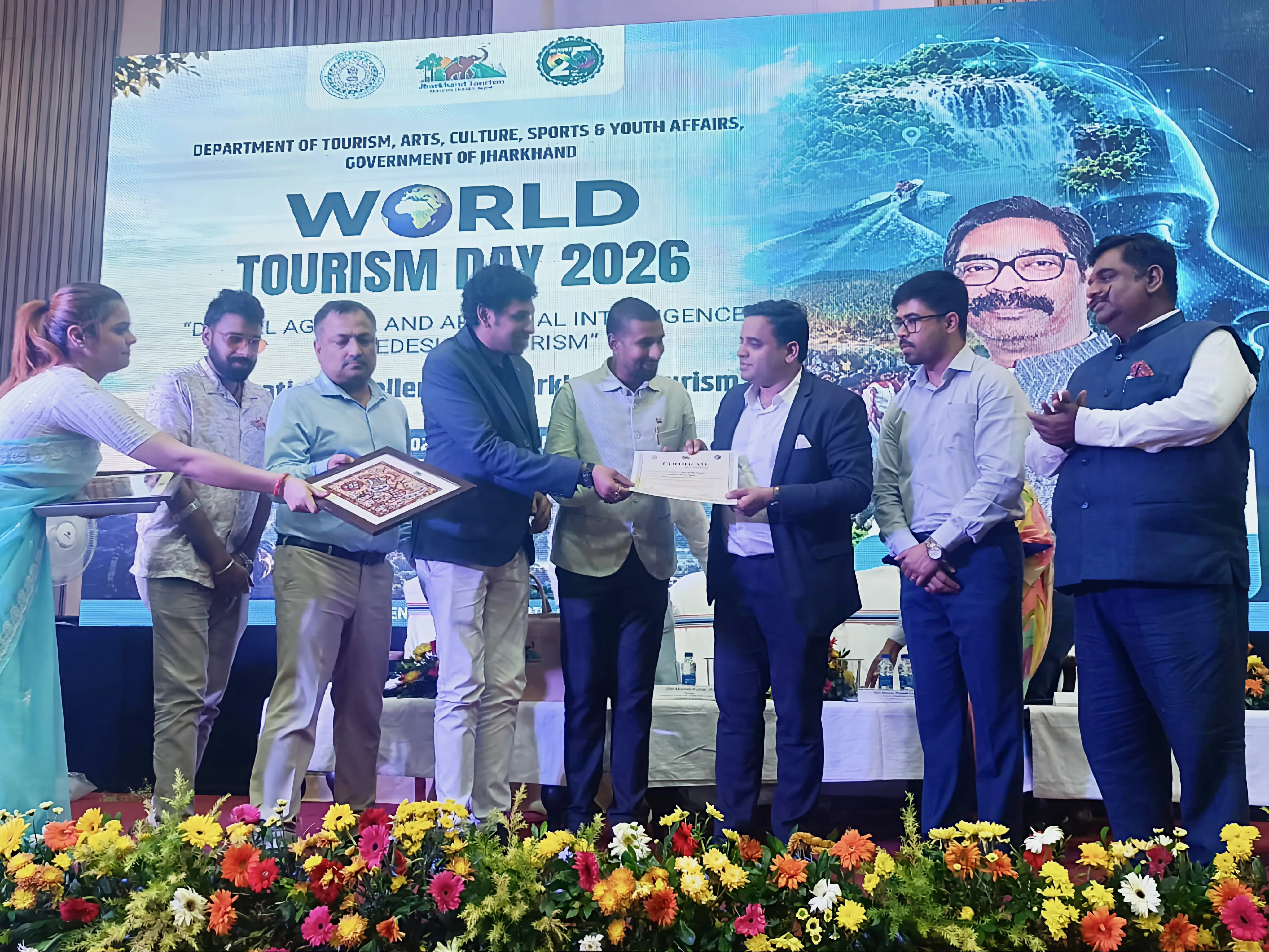 विश्व पर्यटन दिवस पर न्यू मित्तल ट्रेवल्स को मिला झारखंड का प्रतिष्ठित बेस्ट ट्रैवल एजेंट अवॉर्ड