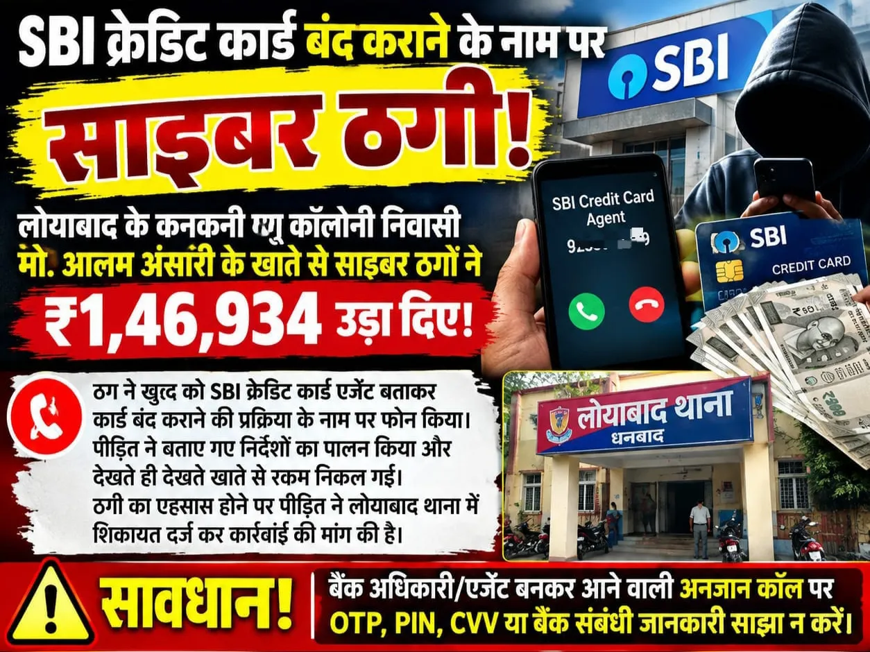 फोन पर बना SBI एजेंट, बातों में फंसाया और खाते से उड़ा लिये ₹1,46,934
